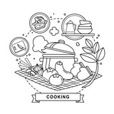 Fototapeta Młodzieżowe - cooking concept illustration