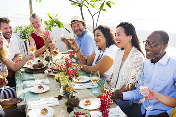 Wall Mural - Diverse People Hanging Out Drinking Concept