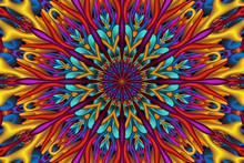 Colorful Glossy 3D Fractal Mandala