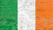 Ireland - National flag on Brick wall
