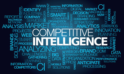 Competitive intelligence black screen display words text coding program business competitor analysis engineer hack strategy CI template 