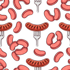 Wall Mural - seamless colorful sausages