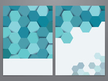 Brochure, Annual Report, Flyer, Magazine Cover Vector Template. Modern Hexagon Pattern Corporate Design.