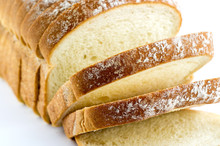 Macro Closeup Of Freshly Baked Slices Of White Bread