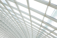 Modern Glass Roof Inside Office Center