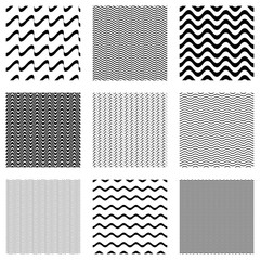 Sticker - Seamless wavy line patterns