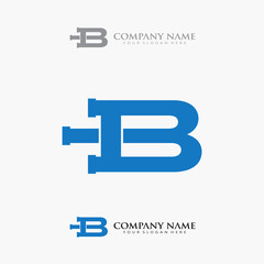 Wall Mural - initial B sport E plumbing retro logo