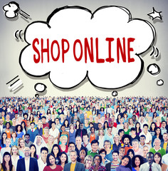 Canvas Print - Shop Online Consumer Delivery Customer Concept