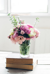 Wall Mural - flowers and ancient books