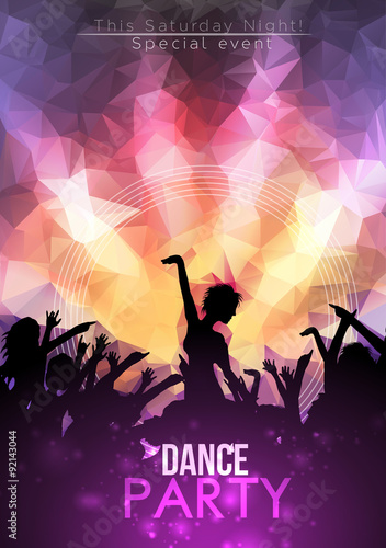 Dance Party Poster Background Template Vector Illustration Buy This Stock Vector And Explore Similar Vectors At Adobe Stock Adobe Stock
