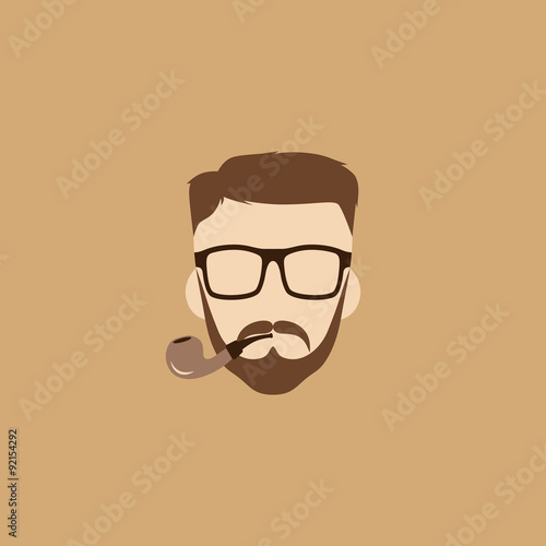 Tobacco Pipe Hipster Guy Buy This Stock Vector And Explore