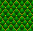 Green with Gold Quilted Leather Seamless Background. Vector