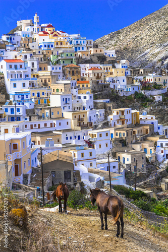 Naklejka na meble traditionlal villages of Greece - Olimpos in Karpathos island