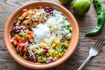 Canvas Print - Chicken burrito bowl