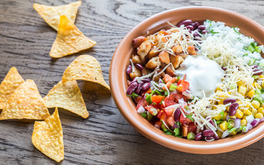 Canvas Print - chicken burrito bowl