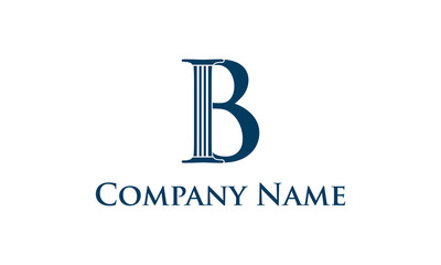 Wall Mural - initial letter B with pillar logo design concept