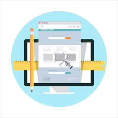 Web Design flat style, colorful, vector icon for info graphics,