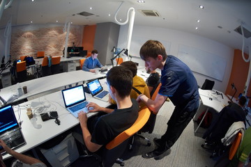 startup business people group at office