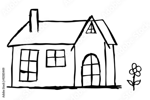 Hand Draw Sketch Of House Buy This Stock Illustration And