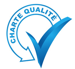 Poster - charte qualité sur symbole validé bleu