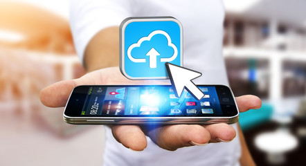 businessman using the cloud