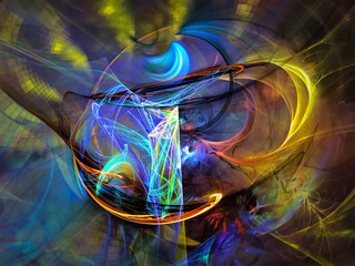 Wall Mural - grunge abstract textured digital collage, artistic background