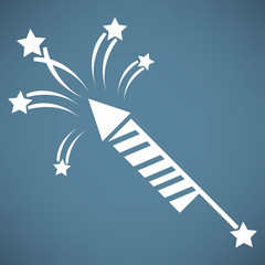 Wall Mural - Fireworks rockets sign icon. Explosive pyrotechnic device symbol