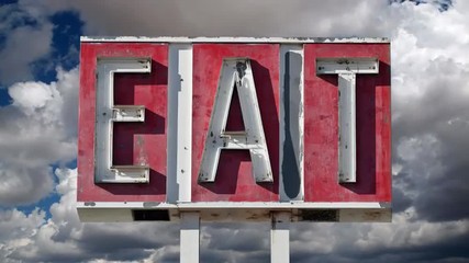 Wall Mural - Old Eat Sign Time Lapse