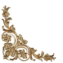 3d Set Of An Ancient Gold Ornament On A White Background