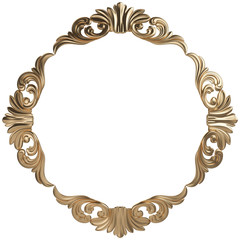 Gold frame. Isolated over white background