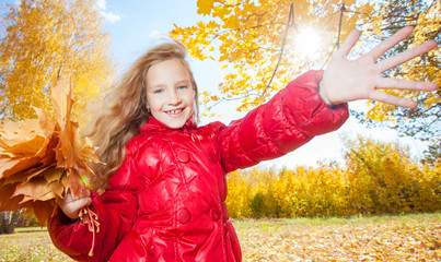 Sticker - Girl at autumn