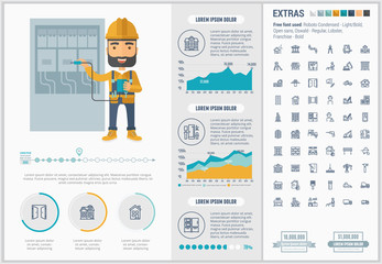 Wall Mural - Constraction flat design Infographic Template