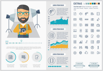 Canvas Print - Media flat design Infographic Template