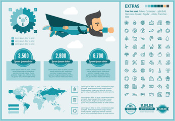 Sticker - Ecology flat design Infographic Template