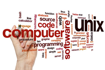 Wall Mural - unix word cloud concept