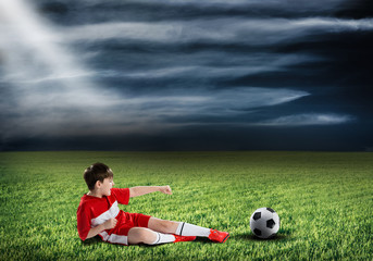 Wall Mural - Young football champion