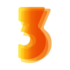 VECTOR NUMBER ICON 3 (orange)