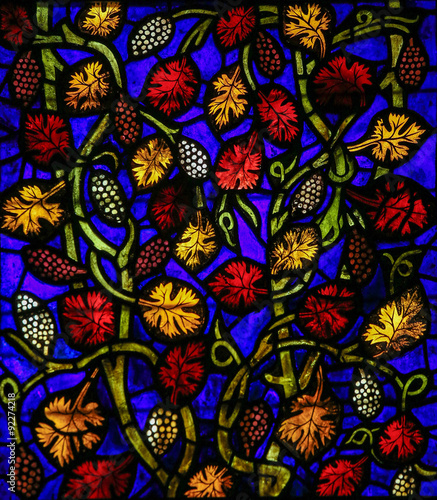 Naklejka - mata magnetyczna na lodówkę Stained Glass in Leon Cathedral