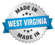 © Aquir - made in West Virginia silver badge with blue ribbon