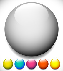 Poster - Sphere, circle buttons with blank space and glossy effect