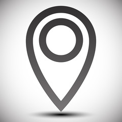 Aufkleber - Map pin, map marker vector. Arrow, pointer icon for cartography,