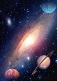 Fototapeta  - Astrology astronomy saturn outer space big bang solar system planet galaxy creation. Elements of this image furnished by NASA.