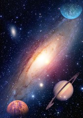 Wall Mural - astrology astronomy saturn outer space big bang solar system planet galaxy creation. elements of thi