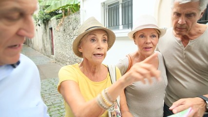 Wall Mural - Group of senior people traveling in Europe