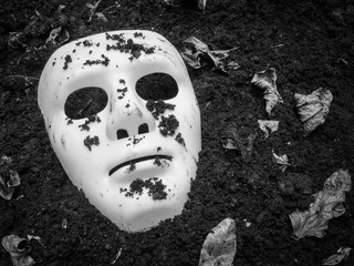 Canvas Print - Scary Halloween mask on the ground