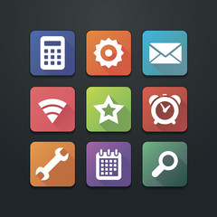 Universal Flat Icons for Web and Mobile Applications Set