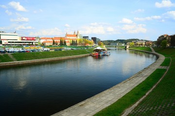 Wall Mural - Vilnius city Neris river on spring time