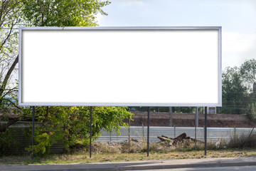 Blank billboard at roadside