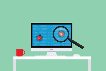 Wall Mural - search and find bugs debugging