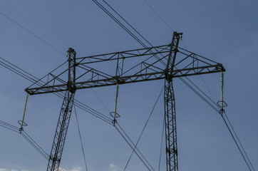 Upper part of electric power transmission line, Plana mountain, Bulgaria 